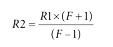 choosing resistor value R1 and R2 equation 1